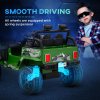 AIYAPLAY Kids Ride On Car, 12V Battery Powered Electric Truck with 4 Spring Suspension Wheels, Parental Remote Control, Music Horn LED Lights, Green