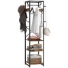 HOMCOM Coat Rack, Freestanding Coat Stand with 3 Shelves and 8 Hooks, Clothes Stand for Entryway, Hallway, Bedroom, 170 x 38.5 x 30 cm