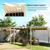 Outsunny 3 x 3(m) Garden Pergola with Retractable Roof and Magnetic Fixture, Outdoor Gazebo Pergola Kit Sun Shade Canopy, UPF30+, Khaki