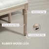 HOMCOM Bedroom End of Bed Bench, 117cm French Vintage Bench with Thick Padding and Wood Legs, Button Tufted Bench for Entryway Living Room Bedroom Decor, Cream White