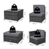 Outsunny 7Pc Rattan Garden Furniture Wicker Sofa & Coffee Table Set Patio Furniture Outdoor with Cushions Grey