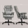 HOMCOM Office Chair, Ergonomic Desk Chair with Foot Rest, Lumbar Support, Reclining Function and Wide Seat, Height-Adjustable High Back Swivel Rolling for Home Office, Support up to 180 kg, Grey