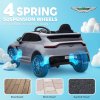 AIYAPLAY Aston Martin DBX Licensed 12V Kids Ride on Car, Kids Electric Car with Remote Control, 4 Suspension Wheels, LED Lights, Music, Horn, Slow Start, for Ages 3-6 Years, Grey