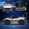 AIYAPLAY Maserati Licensed Electric Car for Kids, 12V Kids Electric Car with Remote Control, LED Light, MP3, Music, Soft Start, Horn, Ride on Car for 3-5 Years, Grey