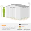 Outsunny 6.5 x 5ft Garden Shed, Metal Storage Tool House Gardening Tool Storage with Shutter Vents, Brown and Grey