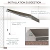 Outsunny 3 x 2m Manual Window Awning Canopy Garden Outdoor Shelter Patio Sun Shade UV Blocker Light Weight Aluminium Frame w/ Hand Crank Grey