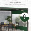 Outsunny 2 Pack Pergola Gazebo Side Panels with Large Window, for 3(m) Long Garden Pergola, 3x2m Gazebo Side Curtains Replacement, Green