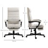 Vinsetto Office Chair, Computer Desk Chair, Fabric Swivel Chair with Adjustable Height and Rolling Wheels for Home Office Work Study, Cream White