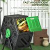 Outsunny 65L Compost Bin for Garden Rotating Compost Maker with Steel Legs and 48 Ventilation Openings