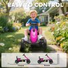AIYAPLAY Pedal Go Kart for Kids, Children Ride-On Race Car with Silent EVA Tyres, for 2-5 Years, Pink