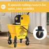 HOMCOM Mop Bucket with Wringer Set on Wheels for Floor Cleaning, 26 Litre Down Press Wringer with Handle and Mop, Yellow