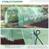 Outsunny 6 x 3 x 2 m Polytunnel Greenhouse with Roll-up Side Walls, Walk-in Grow House Tent with Steel Frame, Reinforced Cover, Zipped Door and 12 Mesh Windows for Garden, Green