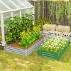 Outsunny Galvanised Raised Garden Bed, 240 x 120 x 30cm Raised Bed with Reinforcing Bars, Outdoor Raised Planter with Open Bottom for Vegetables, Flowers, Herbs, Silver