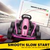 HOMCOM 24V Electric Go Kart for Kids, Drifting Ride-On Racing Go Kart with Slow Start, Music, Horn Honking and Safety Belt, for 8-12 Years Old, Pink