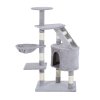 PawHut Cat Tree for Indoor Cats Kitten Scratching Post Scratch Scratcher Climb Activity Center Play House Pet Furniture 125cm (Grey)