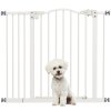 PawHut Pressure Fit Dog Stair Gate No Drilling Safety Gate Auto Close for Doorways, Hallways, 74-94cm Adjustable, 78cm Tall, White