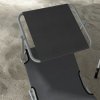 Outsunny Outdoor Foldable Sun Lounger Set of 2, 4 Level Adjustable Backrest Reclining Sun Lounger Chair with Angle Adjust Sun Shade Awning for Beach, Garden, Patio, Grey