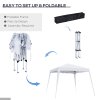 Outsunny 3 M x 3 M Base/ 2.5 M x 2.5 M Top Pop Up Gazebo, 2 Person Setup Instant with Carry Bag, Height Adjustable Slant Leg Party Tent Instant Event Shelter for Garden, Patio, White