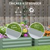 Outsunny Set of 2 291L Raised Garden Bed, Elevated Planter Box with Galvanised Steel Frame for Growing Flowers, Herbs, 100 x 100 x 30 cm, Green