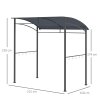 Outsunny 2.2 x 1.5 m BBQ Grill Gazebo Tent, Garden Grill with Metal Frame, Curved Canopy and 10 Hooks, Outdoor Sun Shade, Dark Grey