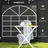 Outsunny Gazebo Side Panels with Windows and Doors, for 3x3(m) or 3x6m Pop Up Gazebo, 2 Pack Sides Replacement, Black