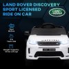 AIYAPLAY Land Rover Discovery Sport Licensed Kids Electric Car, 12V Ride on Car with Remote Control, LED Lights, Music, Horn, for Ages 3-6 Years, White