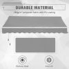 Outsunny 3 x 2m Manual Window Awning Canopy Garden Outdoor Shelter Patio Sun Shade UV Blocker Light Weight Aluminium Frame w/ Hand Crank Light Grey