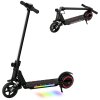 SPORTNOW Electric Scooter for Kids, Folding E Scooter for Age 6-14 with Dual Brakes, Up to 14 KM/H, Maximum Range 6 KM, 6.8kg Lightweight, Front Suspension, LED Colourful Lights, Black