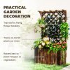 Outsunny Wooden Planter with Trellis, Freestanding Raised Garden Bed with Drainage Holes, Outdoor Planter Box with Liner for Vegetables, Herbs and Flowers, Carbonised