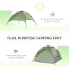Outsunny 3 Person Camping Tent, Instant Pop Up Tent, Dome Tent with Sewn-in Groundsheet, 2 in 1 Double Layers for Camping, Hiking, Backpacking, Green
