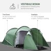 Outsunny 2-3 Person Tunnel Tent with Sewn-in Groundsheet, Air Vents, Rainfly, 2000mm Water Column, Camping Tent with 1 Bedroom, Inbuilt Porch, Living Area for Camping, Hiking, Green