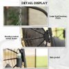 Outsunny Outdoor Swing Chair with Thick Padded Cushion, Patio Hanging Chair with Metal Stand, Foldable Basket Egg Chair with Cup Holder, Rope Structure, for Indoor and Outdoor, Grey