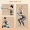 SPORTNOW Soft Kettlebell, 4kg Kettle Bell with Non-Slip Handle for Home Gym Weight Lifting and Strength Training, Grey and Green