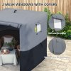 Outsunny Pop Up Gazebo with Sides, 2m x 2m Easy 1 Person Setup Party Tent with Carry Bag, Stakes, Ropes, Folding Multifunctional Instant Shelter, Black and Grey