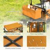 Outsunny 120L Festival Trolley on Wheels, Folding Camping Trolley Cart with Removable Canopy, All-Terrain Wheels, Adjustable Handle and Side Pockets for Garden Beach Fishing Shopping, Orange