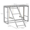 PawHut Chicken Activity Play with Swing Set, Wooden Chicken Coop Accessory with Multiple Chicken Perches & Hen Ladder for 3-4 Chickens, Grey