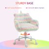 Vinsetto Fluffy Desk Chair with Arms, Faux Fur Home Office Chair, Unicorn Swivel Chair with Adjustable Height and Wheels, Colourful