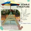 Outsunny Kids Picnic Table 3 in 1 Sand Pit Table Wooden Garden Furniture Bench Sand and Water Pit, with Removable Parasol, for Ages 3-6 Years Outdoor