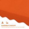 Outsunny 2.5m Cantilever Parasol with Easy Lever, Square Double Top Garden Parasol Umbrella with Ruffles and Cross Base, Overhanging Outdoor Sun Shades, Orange