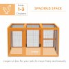 PawHut Wooden Chicken Run Hen Coop House Combinable Design Outdoor Use with Perches, for 1-3 Chickens, Ducks, 140 x 84 x 80cm