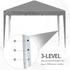 Outsunny 3 x 3M Garden Pop Up Gazebo Height Adjustable Marquee Party Tent Wedding Canopy with Carrying Bag, Grey