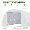Outsunny 6 x 3 x 2 m Polytunnel Greenhouse with Metal Frame, Zippered Door and 8 Windows, Walk in Polytunnel Tent for Garden and Backyard, White