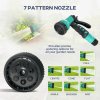 Outsunny Retractable Hose Reel Wall Mounted, 30+2m Garden Hose Pipe Reel with Lock, Auto Rewind, 7 in 1 Spray Nozzle, Includes Wall Fixings, 180?? Swivel, Outdoor Watering, Grey