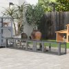 PawHut Wooden Cat Tunnel, Cat Play Tunnel 250cm Extra Long, with Eight Doors, L-Shape/Rectangle, for Cat, Rabbit, Puppy, Dark Grey