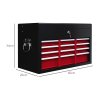HOMCOM 6 Drawer Tool Chest, Lockable Metal Tool Box with Top Case, Ball Bearing Runners, Portable Toolbox, 600mm x 260mm x 340mm, Red