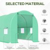 Outsunny 4.5m x 2m Walk-In Polytunnel Greenhouse, with Steel Frame, PE Cover, Roll-Up Door and 6 Windows, Green
