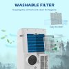 HOMCOM 14000 BTU Portable Air Conditioner, Smart Home WiFi Compatible, 4 in 1 Dehumidifier Cooler Fan, with Sleep Mode, Remote, 24H Timer, Window Venting Kit, A Energy Efficiency, 35m², White