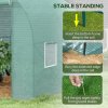 Outsunny Reinforced Walk In Polytunnel Greenhouse with Roll Up Door, Galvanised Steel Frame and Zipped Door Windows (2 x 2.5m), Green