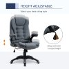 Vinsetto Executive Office Chair, Linen Ergonomic Desk Chair, Swivel Computer Chair with 130° Reclining Back, Adjustable Height and Armrests for Home and Work, Grey