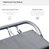 Outsunny Rocking Sun Lounger, Double Garden Lounger Sunbed with Headrest Pillows, Texteline Outdoor Rocking Chair Swing Hammock Daybed with Metal Frame for Patio, Terrace, 212 x 175 x 60 cm, Grey